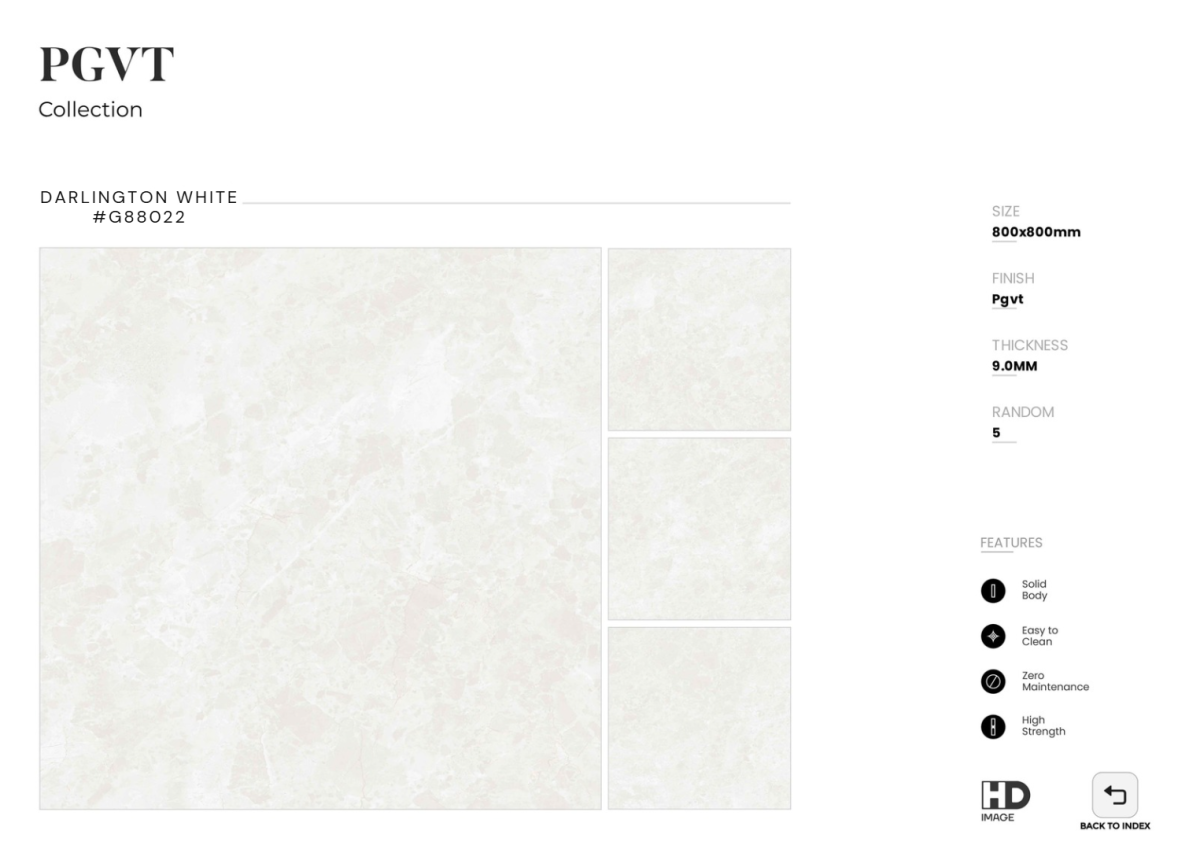 FTILES 800X800 DARLINGTON WHITE G88022