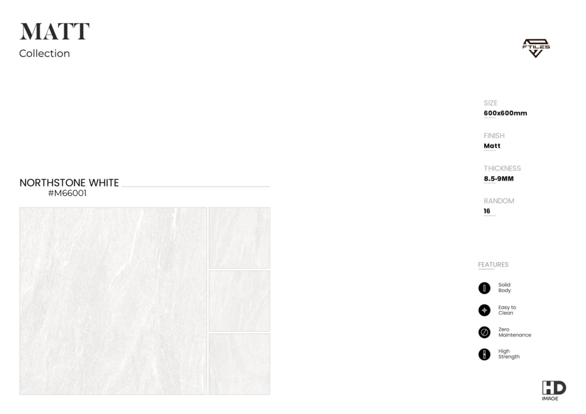 FTILES 600X600 NORTHSTONE WHITE M66001